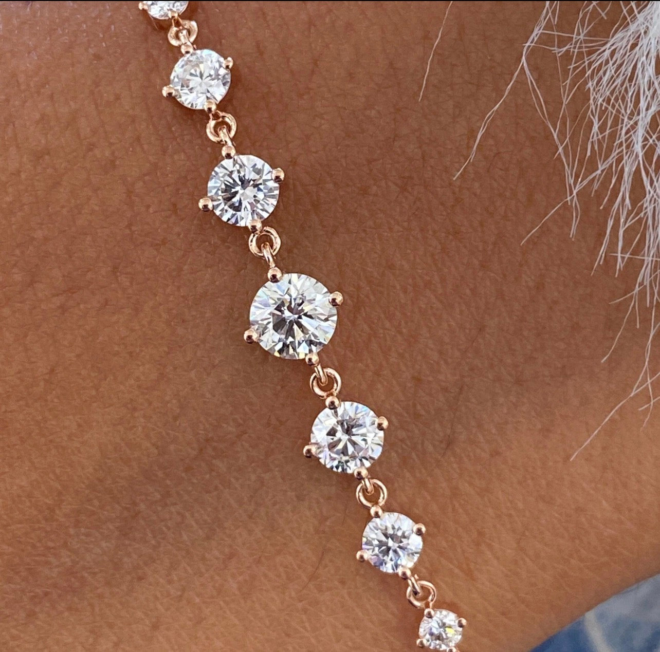 2ct Round Cut Adjustable Link Bracelet