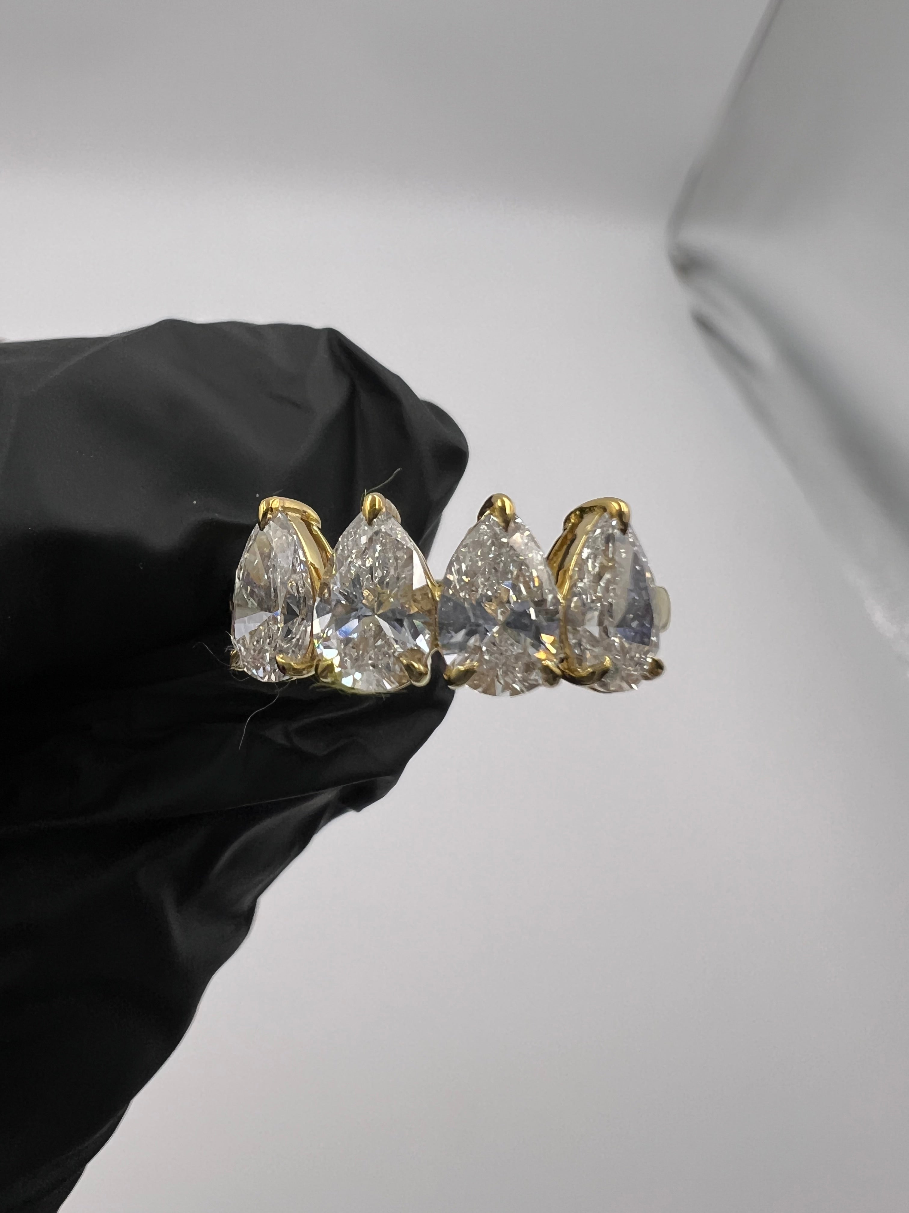 2.25ct Pear 4-Stone Wedding Band