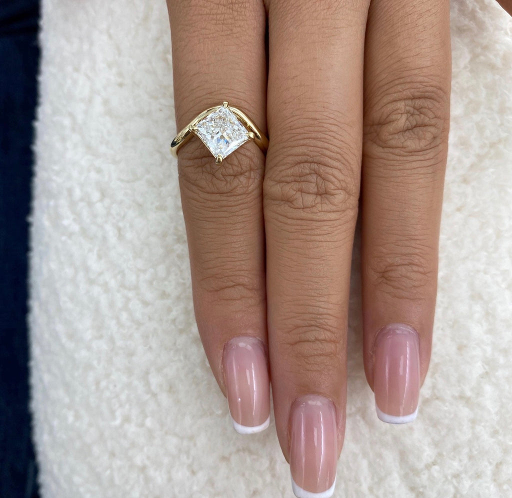 2.00ct Princess Cut Pinky Finger Ring