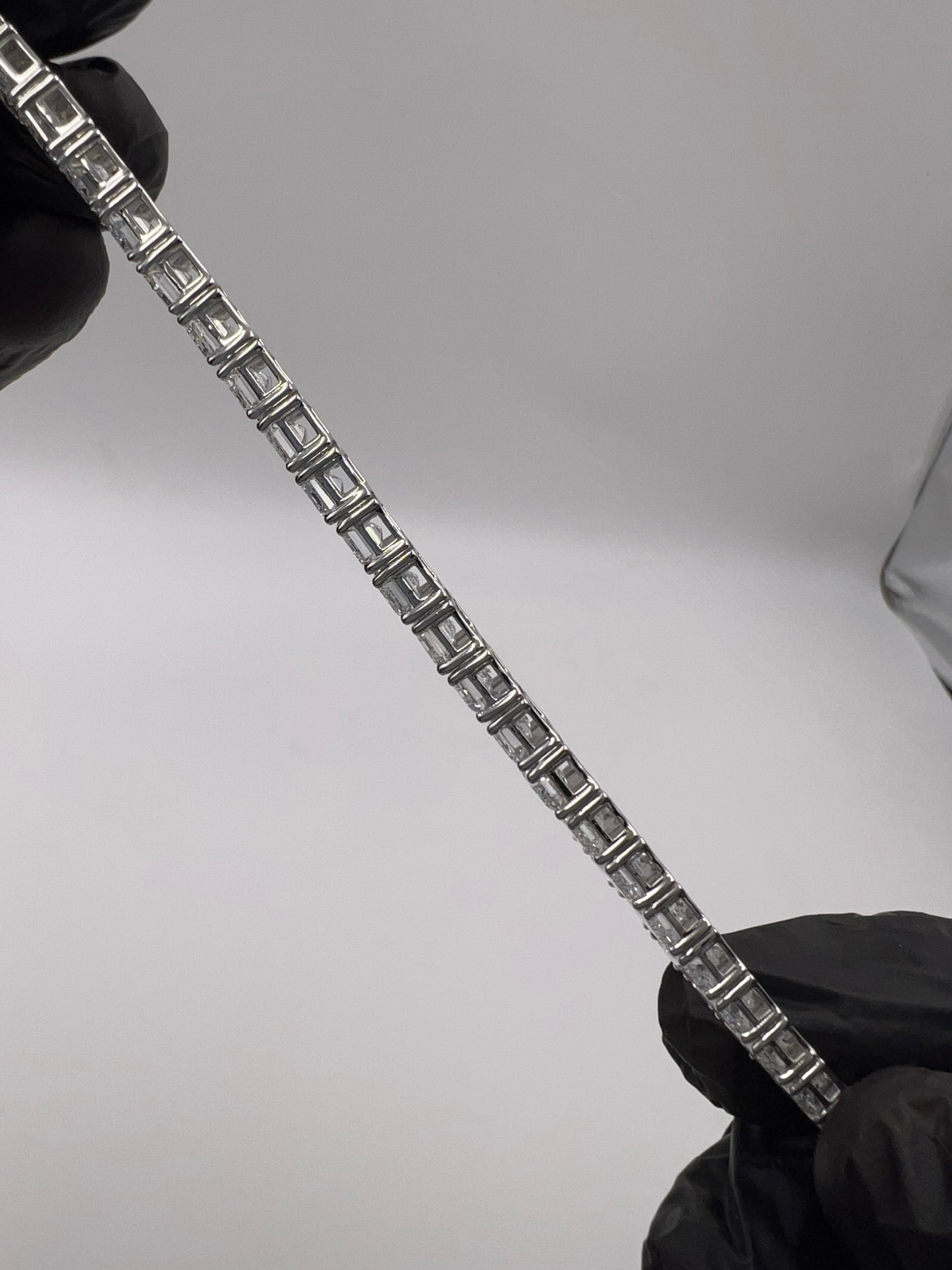 30ct Emerald Cut Diamond Tennis Bracelet