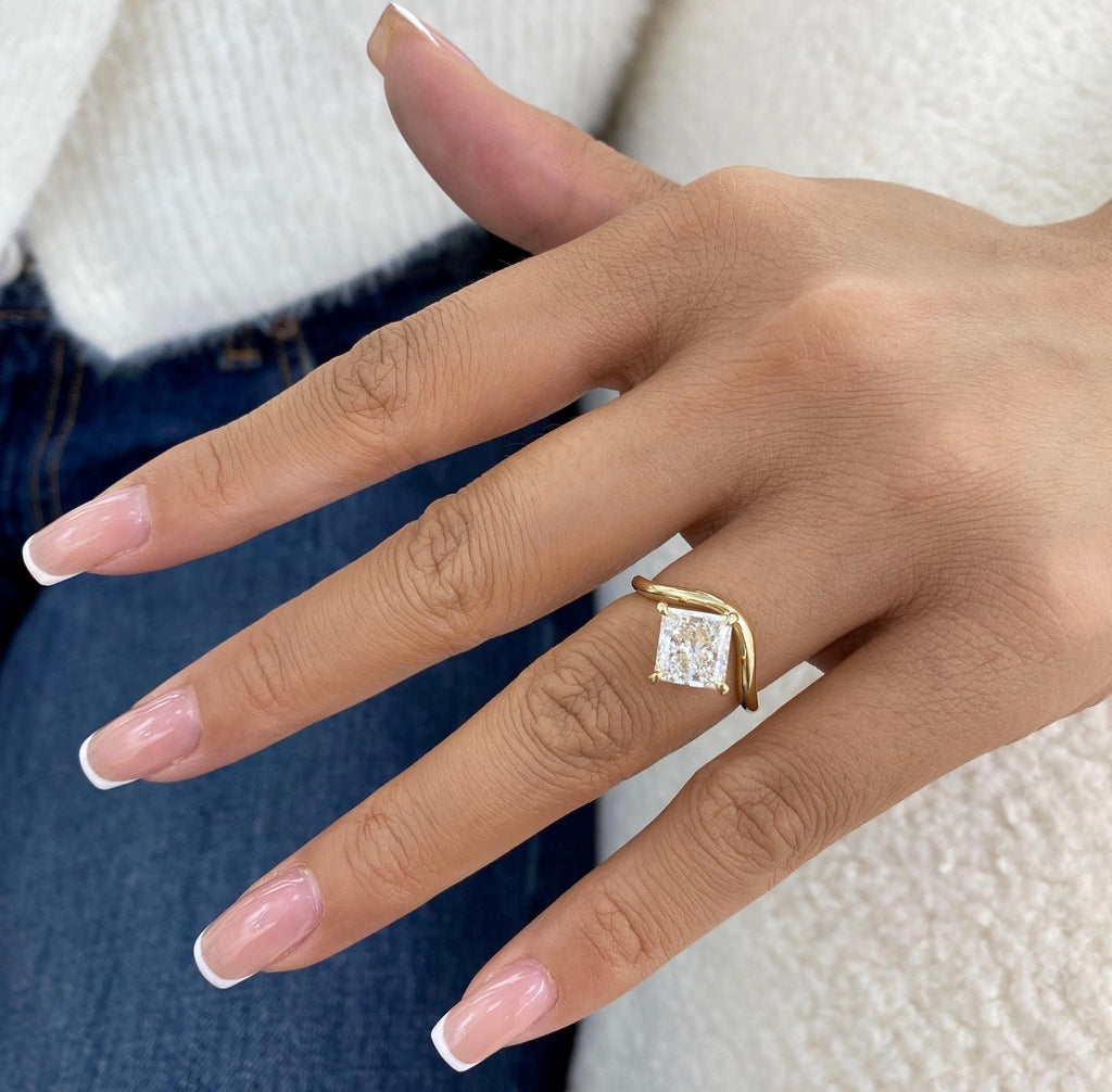 2.00ct Princess Cut Pinky Finger Ring