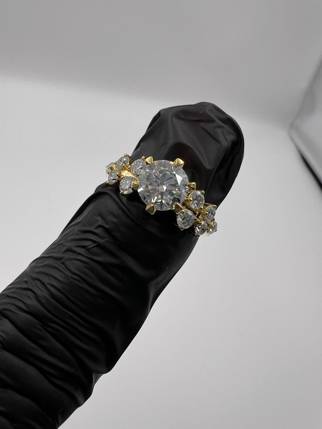 1.50ct Round Floral Band Engagement Ring