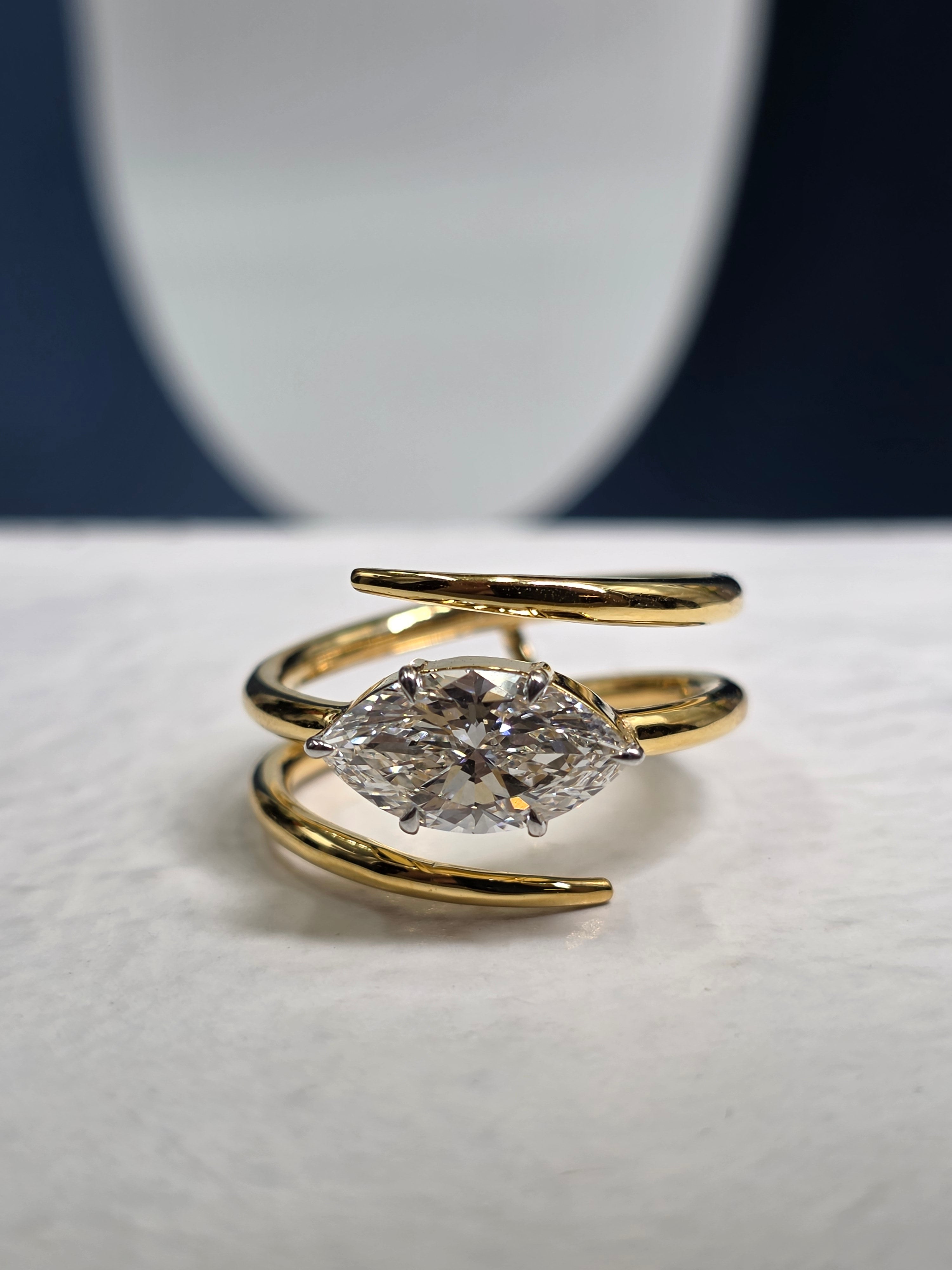 Marquise Cut Swirl Ring