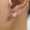 Oval Cut Bezel Set Studs