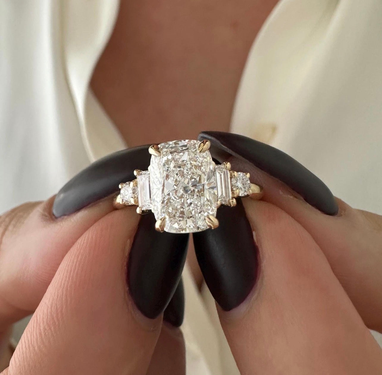 Elongated Cushion Engagement Ring