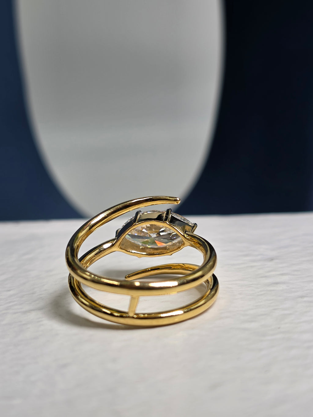 Marquise Cut Swirl Ring