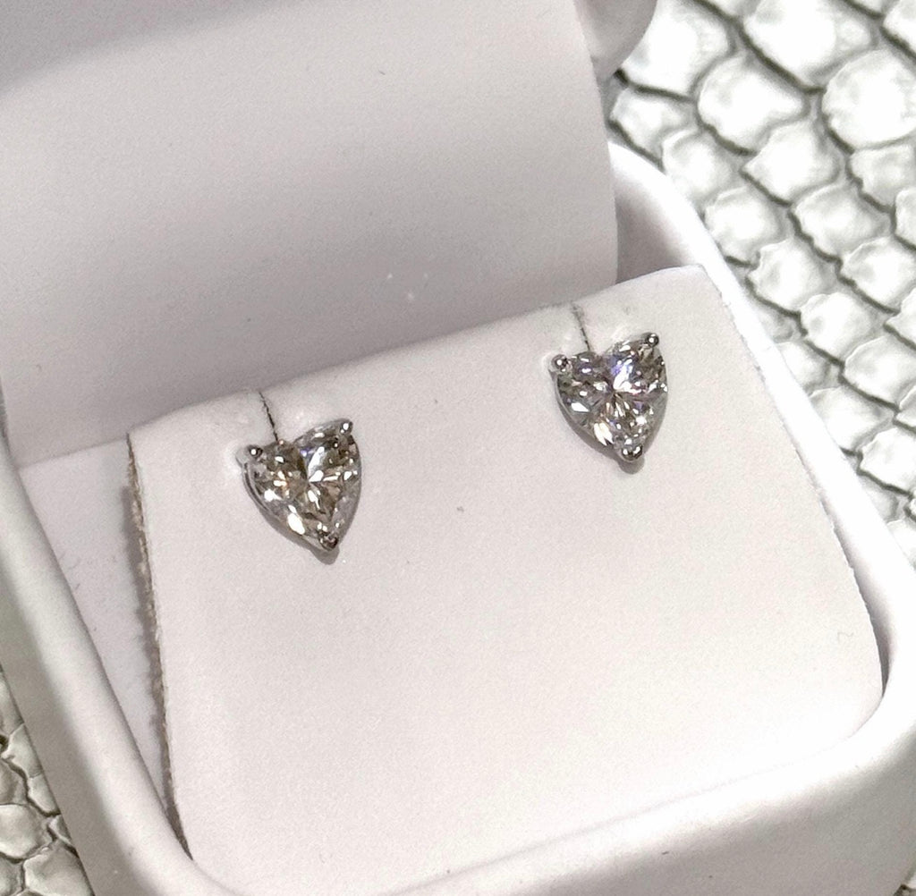 Heart Cut Prong Set Studs