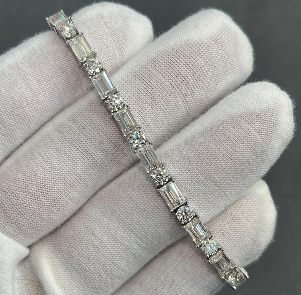 Emerald & Round Cut Tennis Bracelet