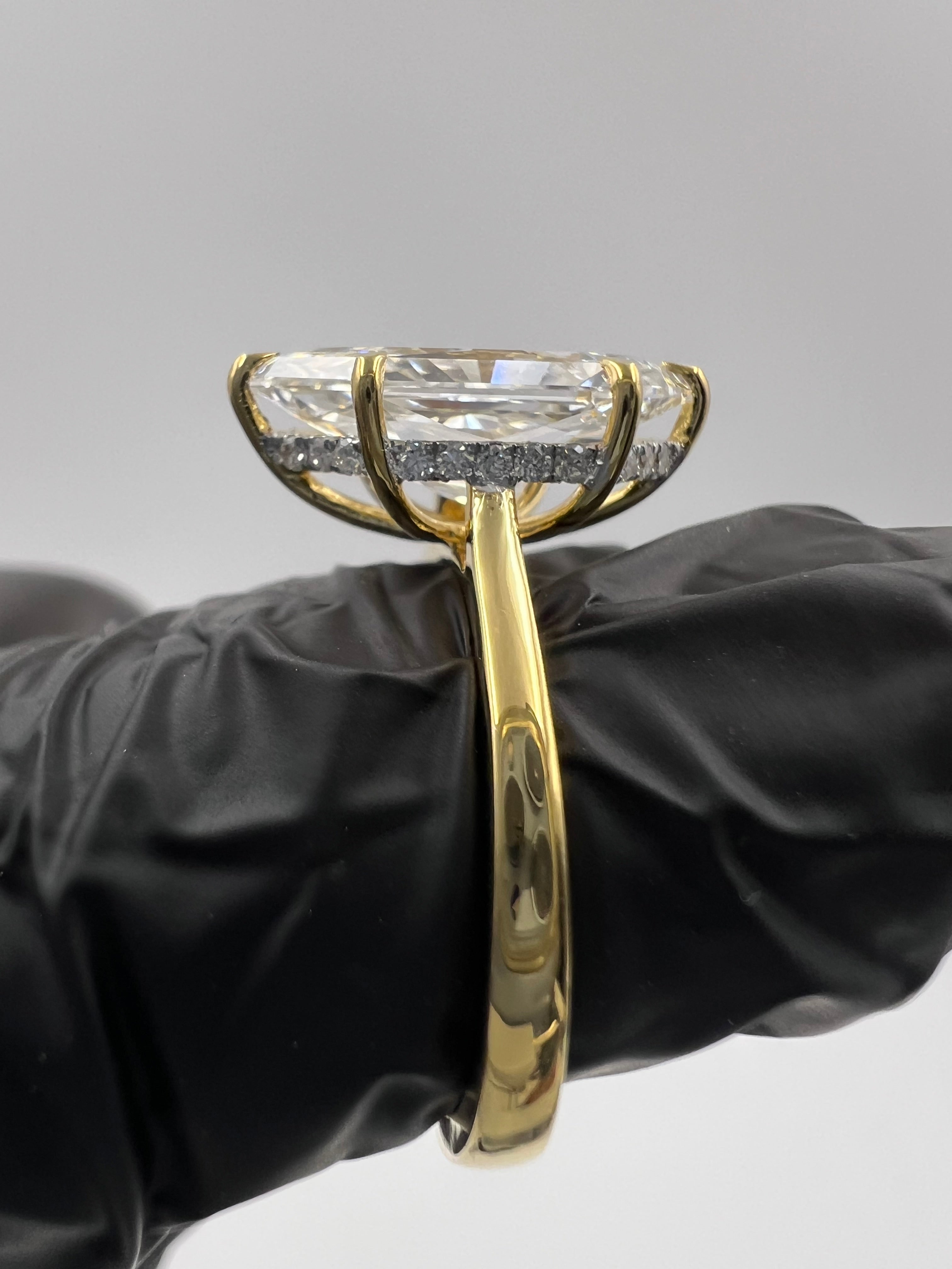 3.00ct Dutch Marquise Hidden Halo Engagement Ring