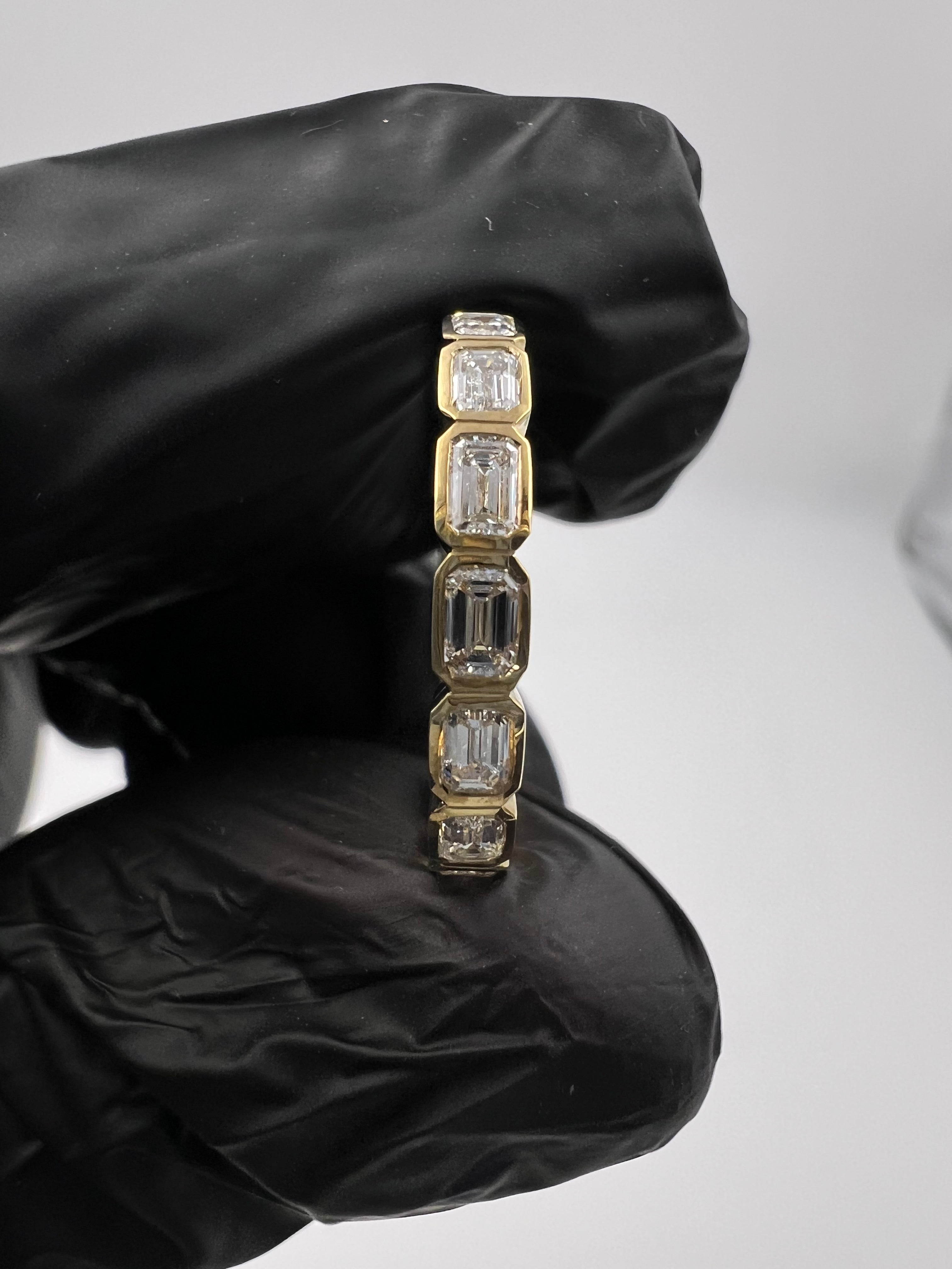 1.00ct Emerald East West Bezel Set 3/4 Eternity Band