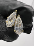 Pear Step Cut V-Prong Set Studs - READY-To-SHIP