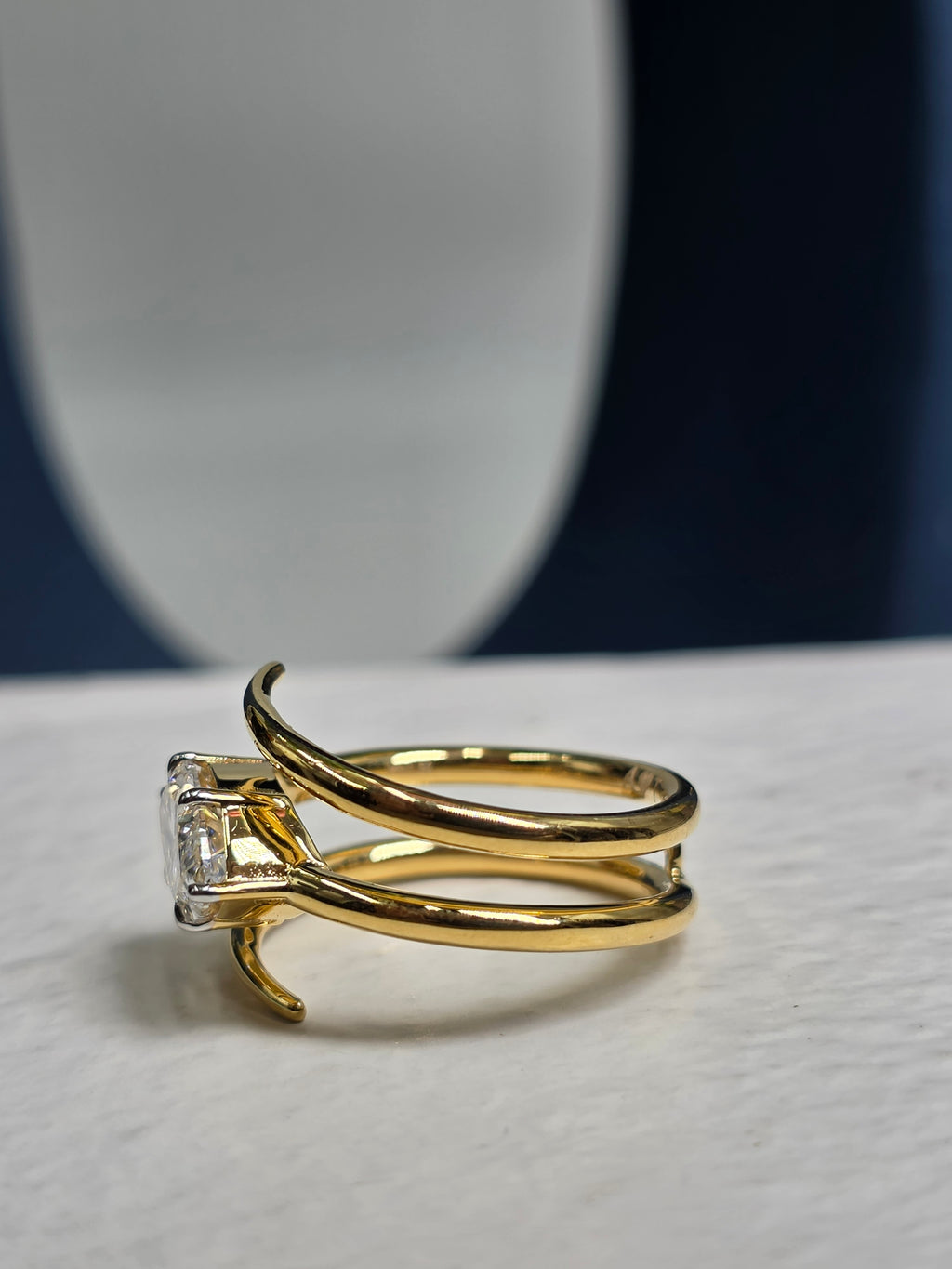 Marquise Cut Swirl Ring