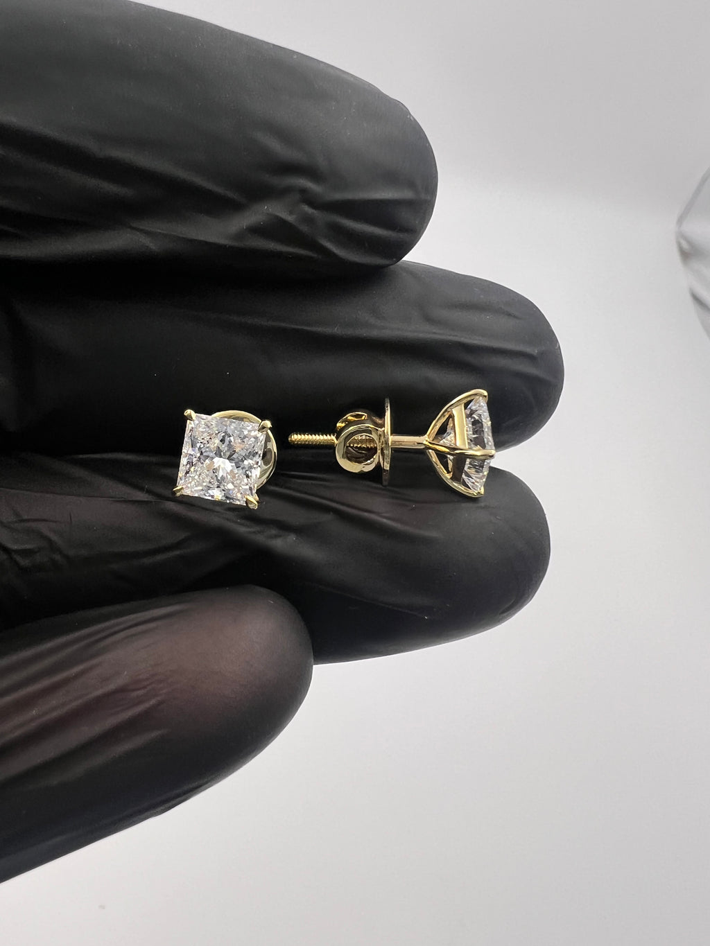 2.00ct Princess Cut Diamonds Studs Earrings