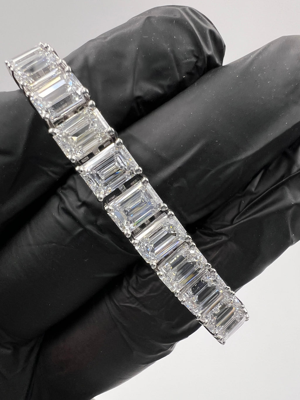 30ct Emerald Cut Diamond Tennis Bracelet