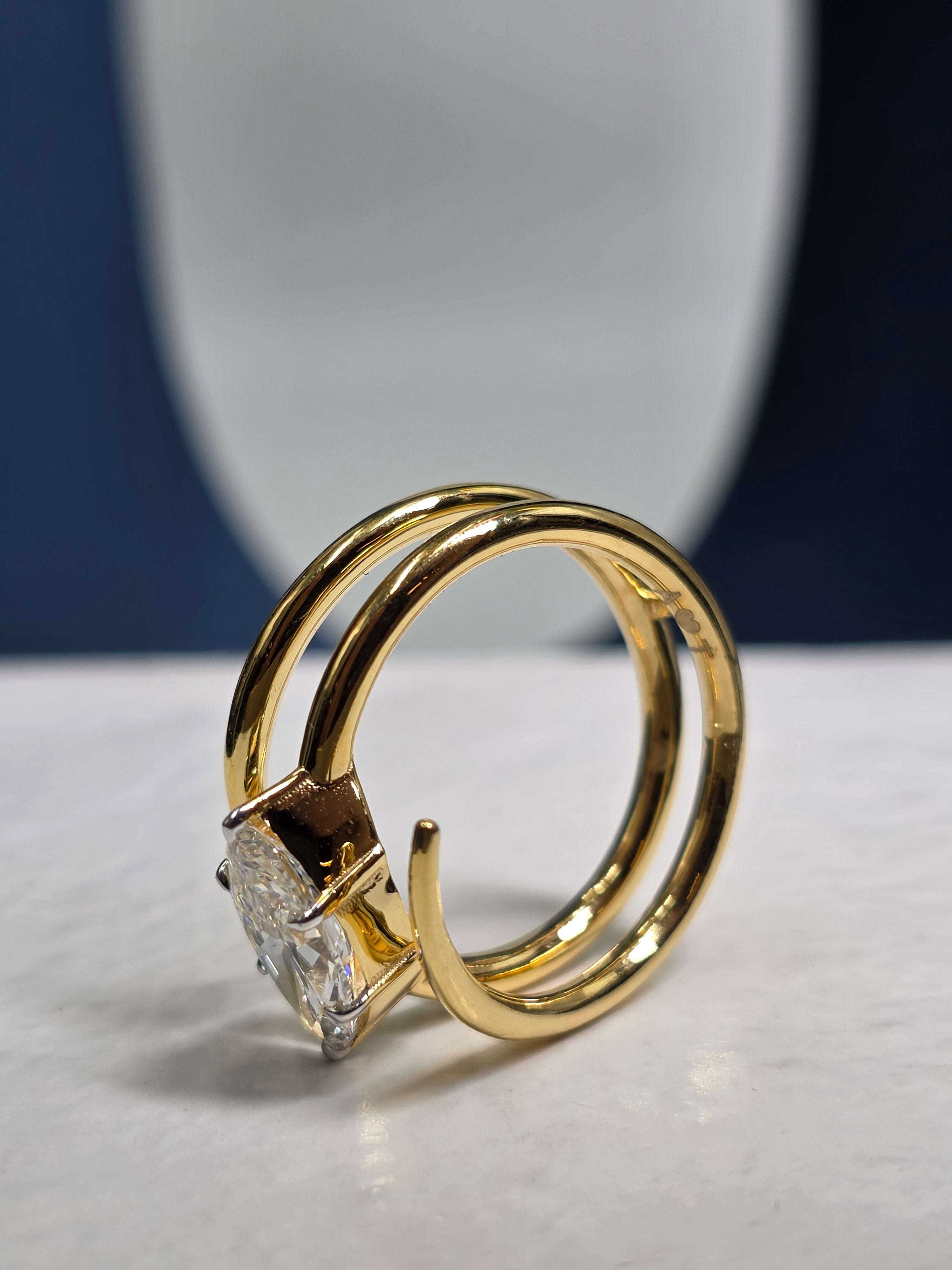Marquise Cut Swirl Ring