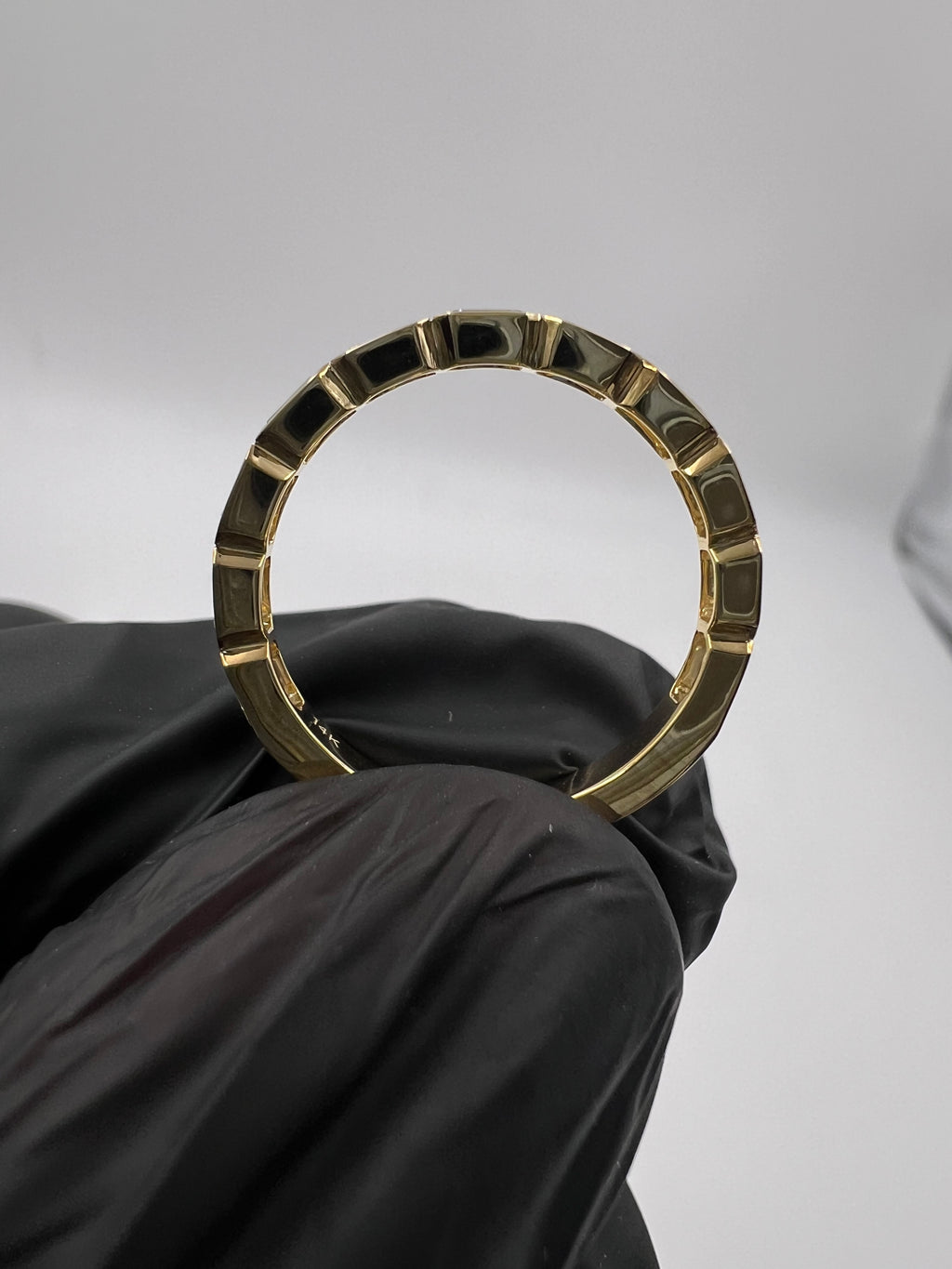 1.00ct Emerald East West Bezel Set 3/4 Eternity Band