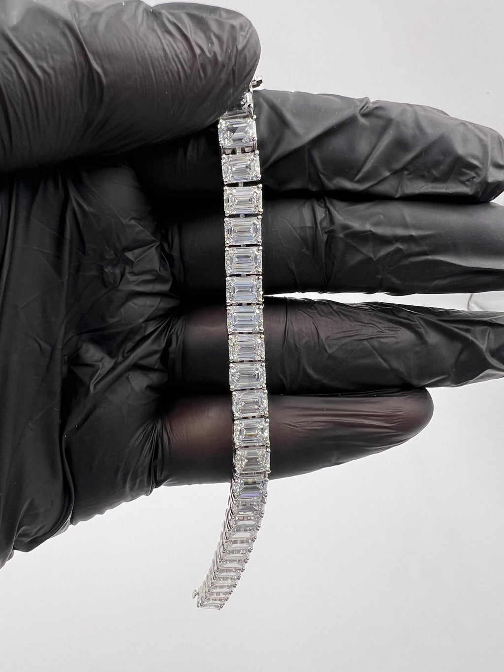 30ct Emerald Cut Diamond Tennis Bracelet