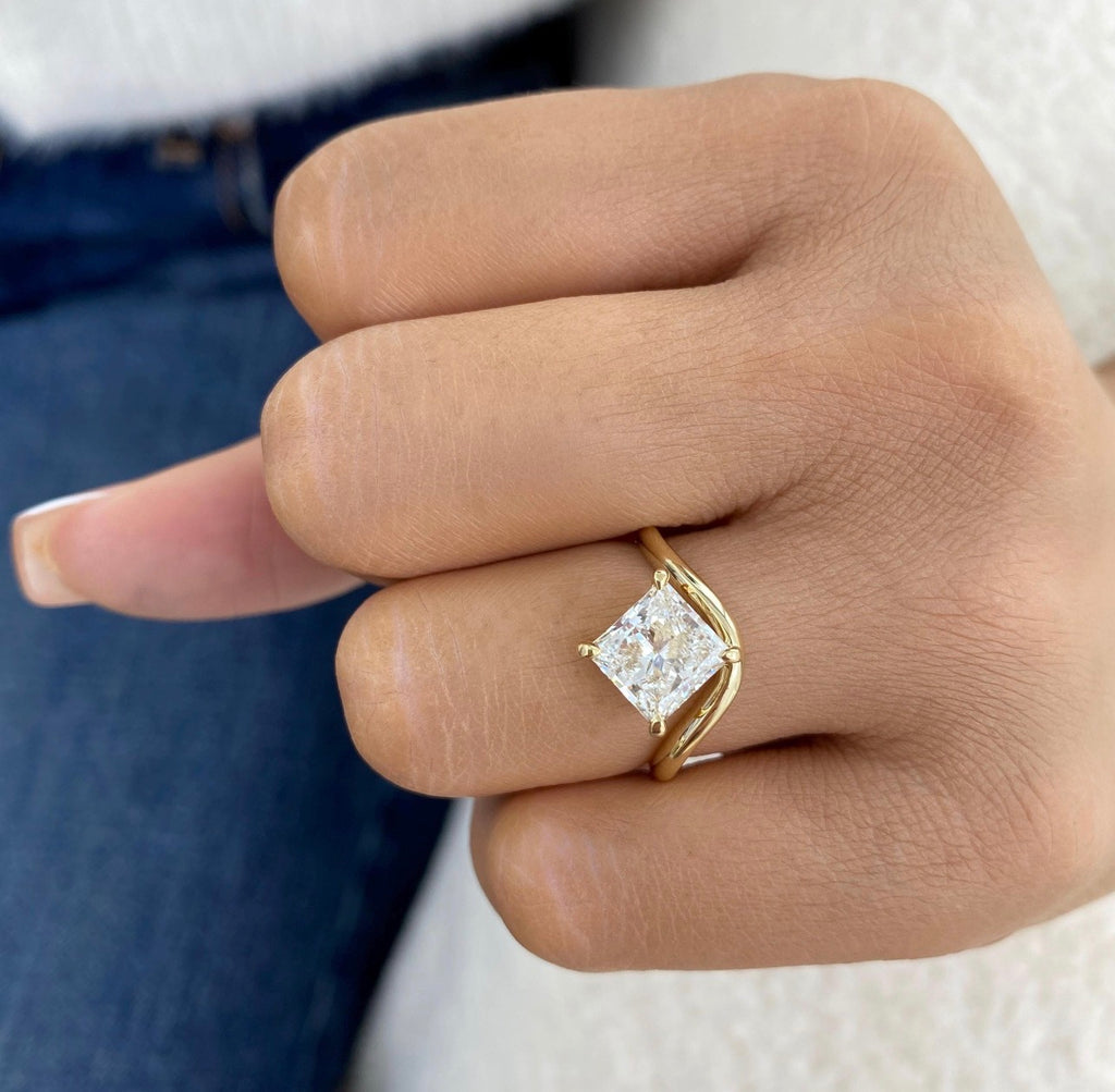 2.00ct Princess Cut Pinky Finger Ring