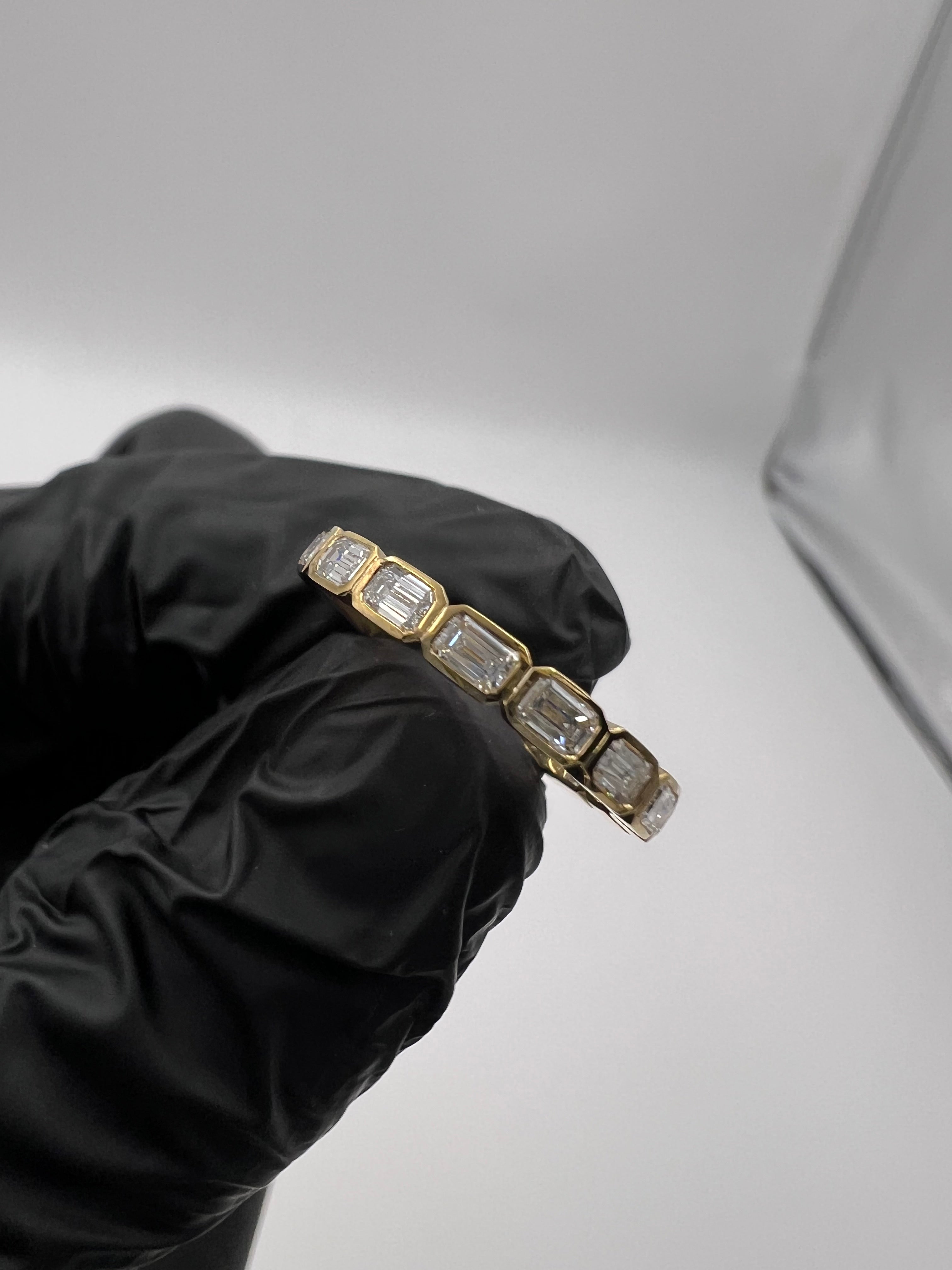 1.00ct Emerald East West Bezel Set 3/4 Eternity Band