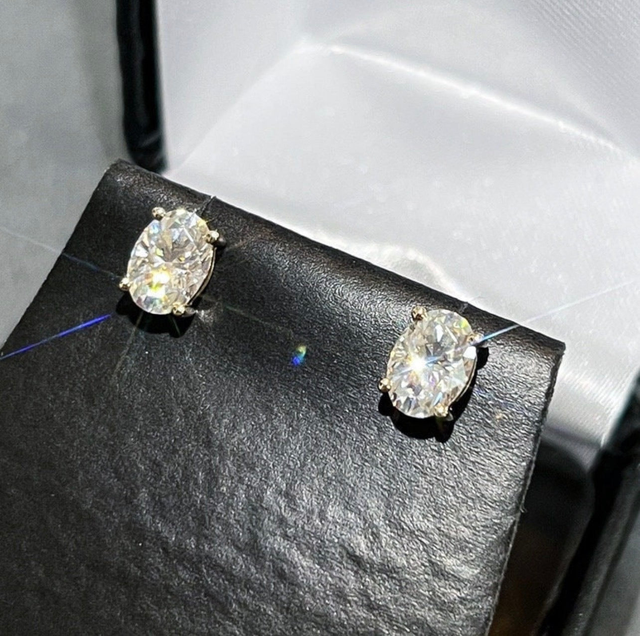 Oval Cut Prong Set Studs