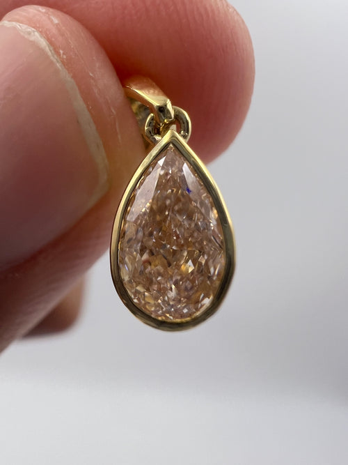 1.00ct Pear Fancy Pink Diamond Solitaire Pendant