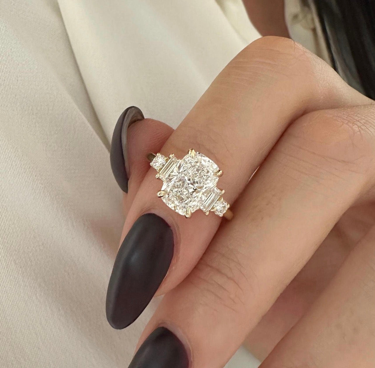 Elongated Cushion Engagement Ring