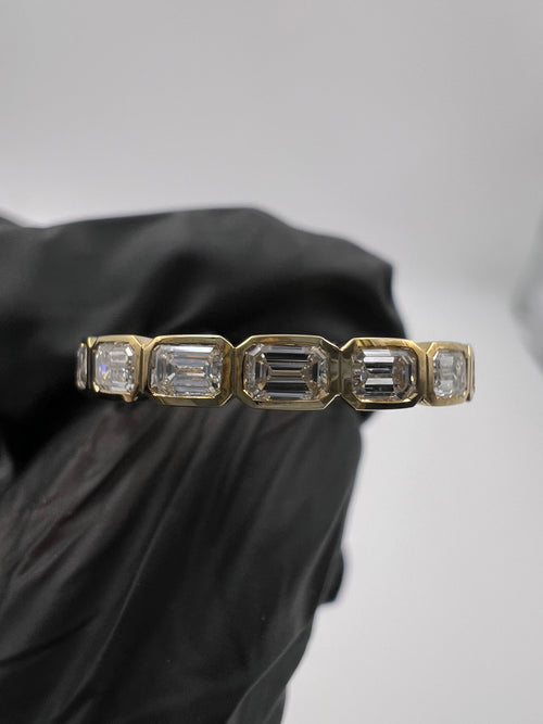 1.00ct Emerald East West Bezel Set 3/4 Eternity Band