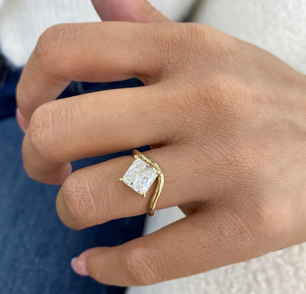 2.00ct Princess Cut Pinky Finger Ring