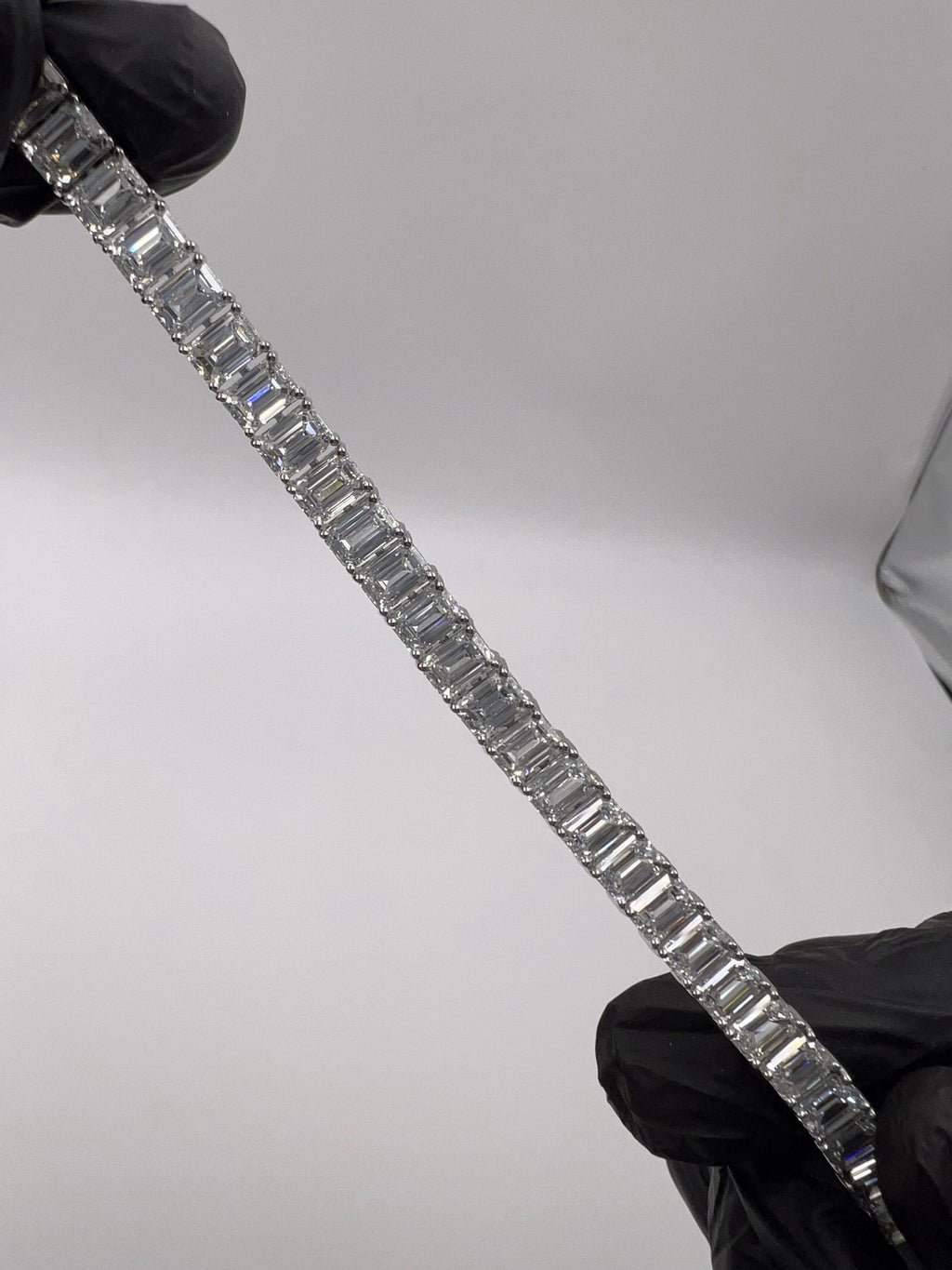 30ct Emerald Cut Diamond Tennis Bracelet