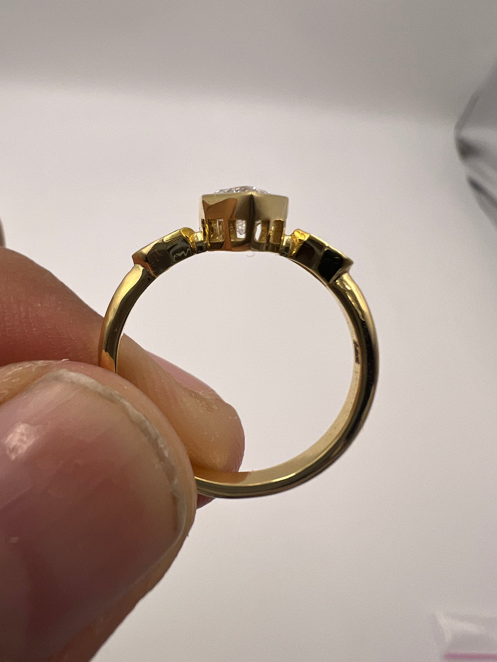 1.20ct Pear Step Cut Trilogy Ring - Ready-to-Ship