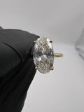 3.50ct Moval Tulip Style Basket Hidden Halo Engagement Ring