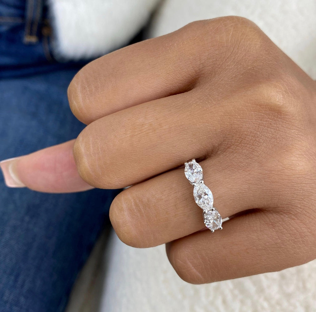 1.80ct Oval 3-Stone Wedding Ring
