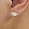 Marquise Cut Bezel Set Studs