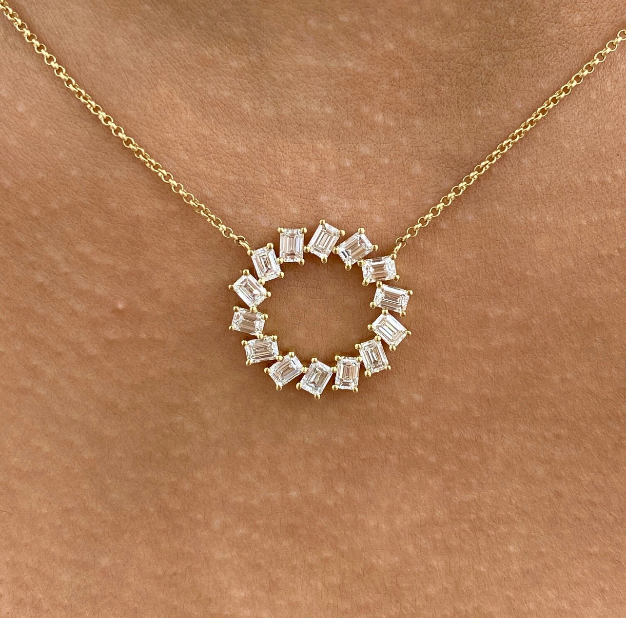 1.6ct Emerald Cut Diamond Necklace