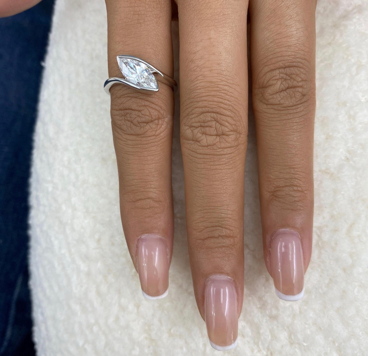 1.50ct Marquise Cut Bypass Set Ring