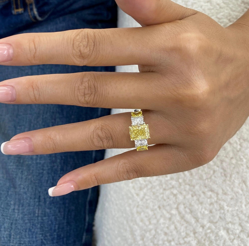 4.5ct Radiant Cut Fancy Proposal Ring