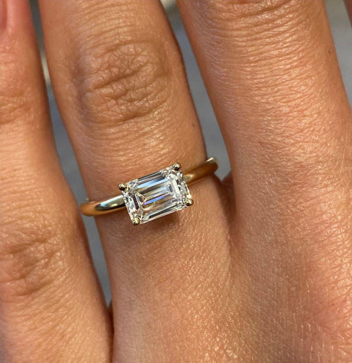 1.00ct Emerald East West Set Proposal Ring