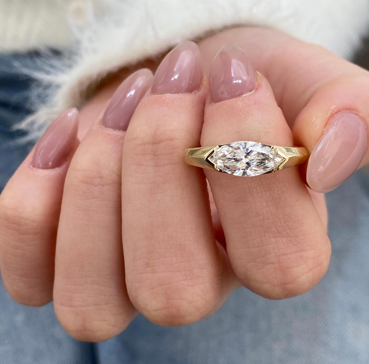 1ct Marquise Cut Solitaire Ring