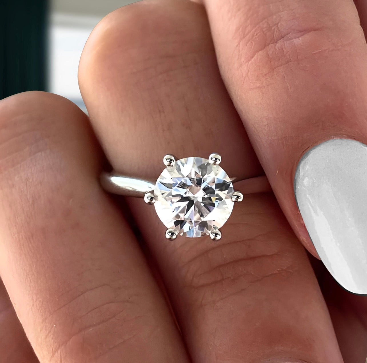 1ct Round Cut Cathedral Set Wedding Ring