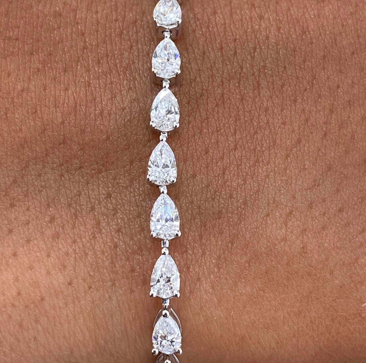 Pear East West Set Tennis Bracelet