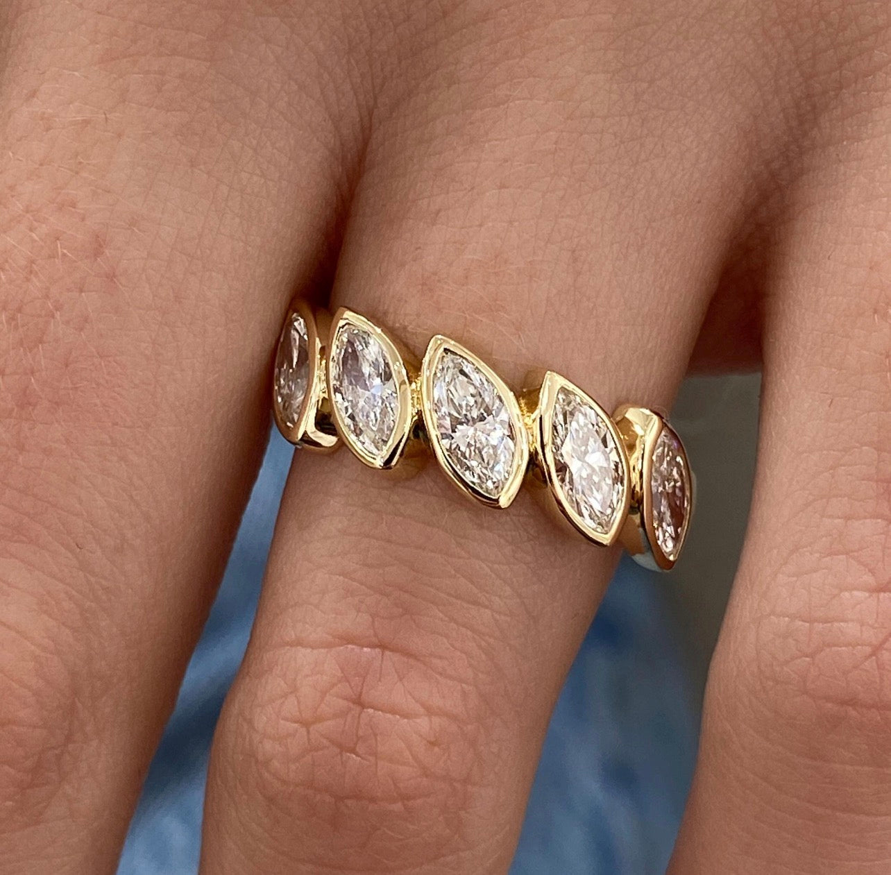 1.50ct Marquise Cut Tilted Wedding Ring