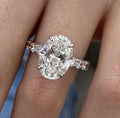 4ct Oval Cut Hidden Halo Set U-Band Engagement Ring
