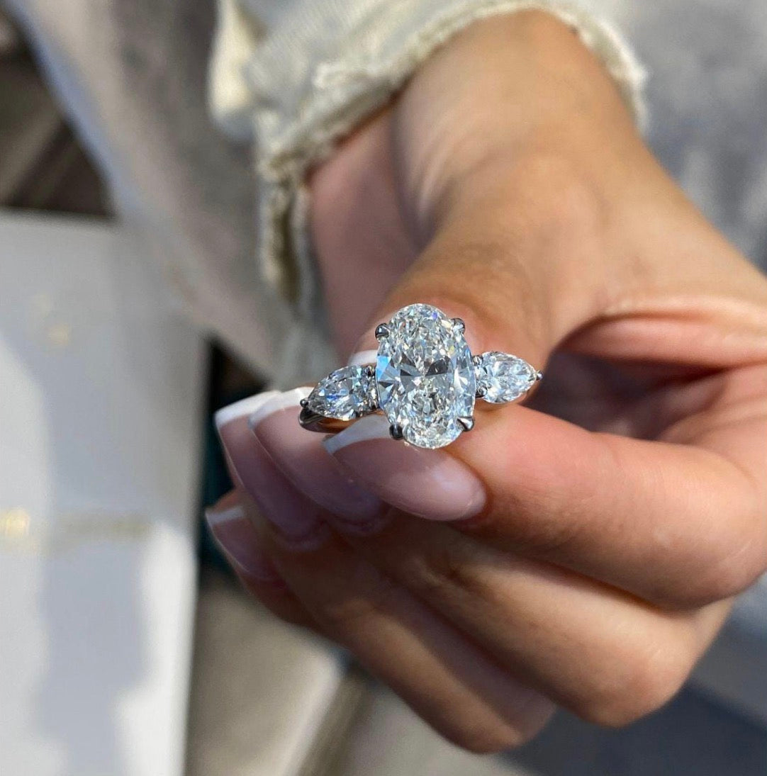 2.5ct Oval Cut 3-stone Ring