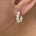 3.10ct Round Cut Diamond Hoop Earrings