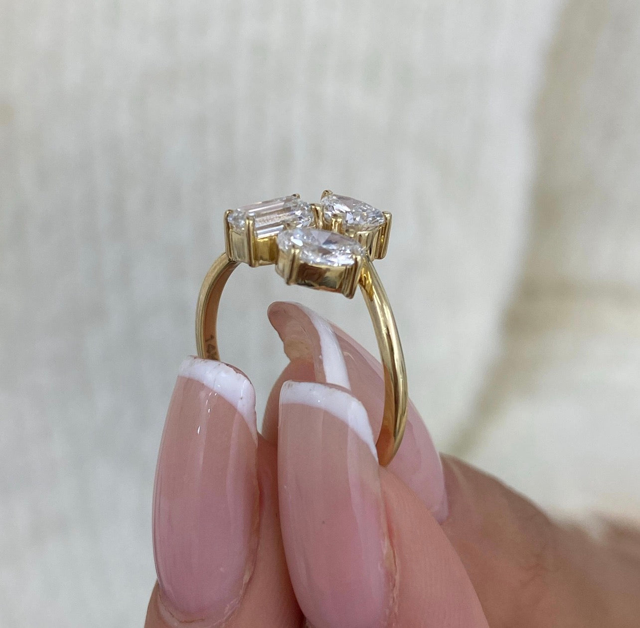 1.50ct Three-Stones Mixed Shape Wedding Ring