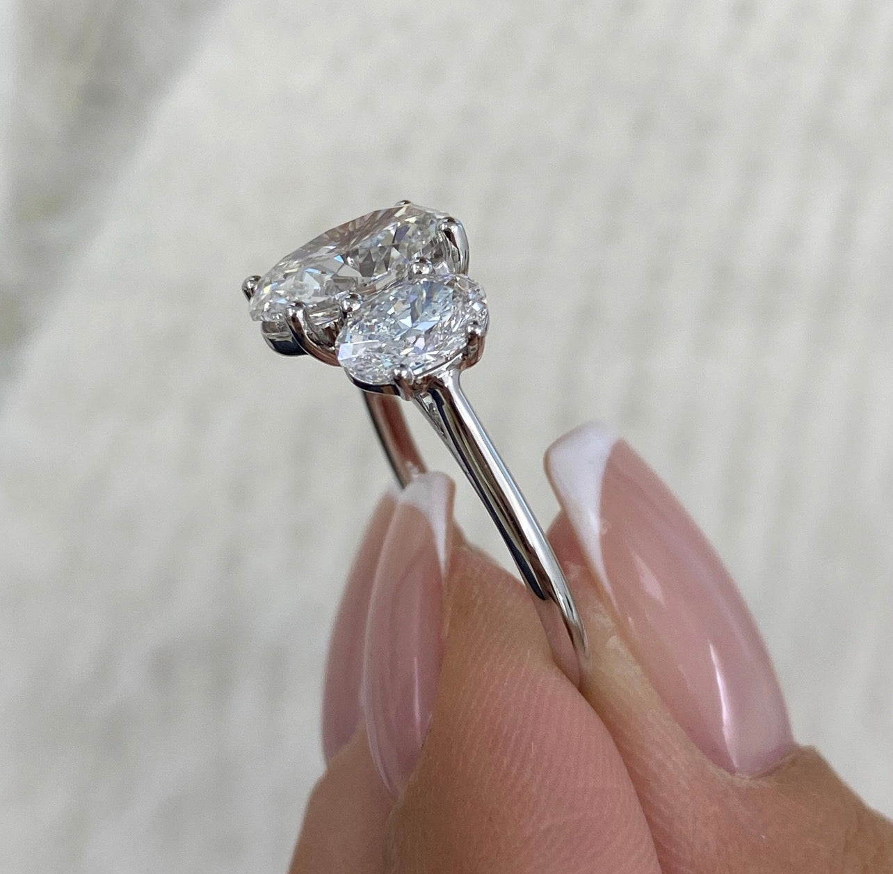 3.70ct Oval 3-Stones Ring