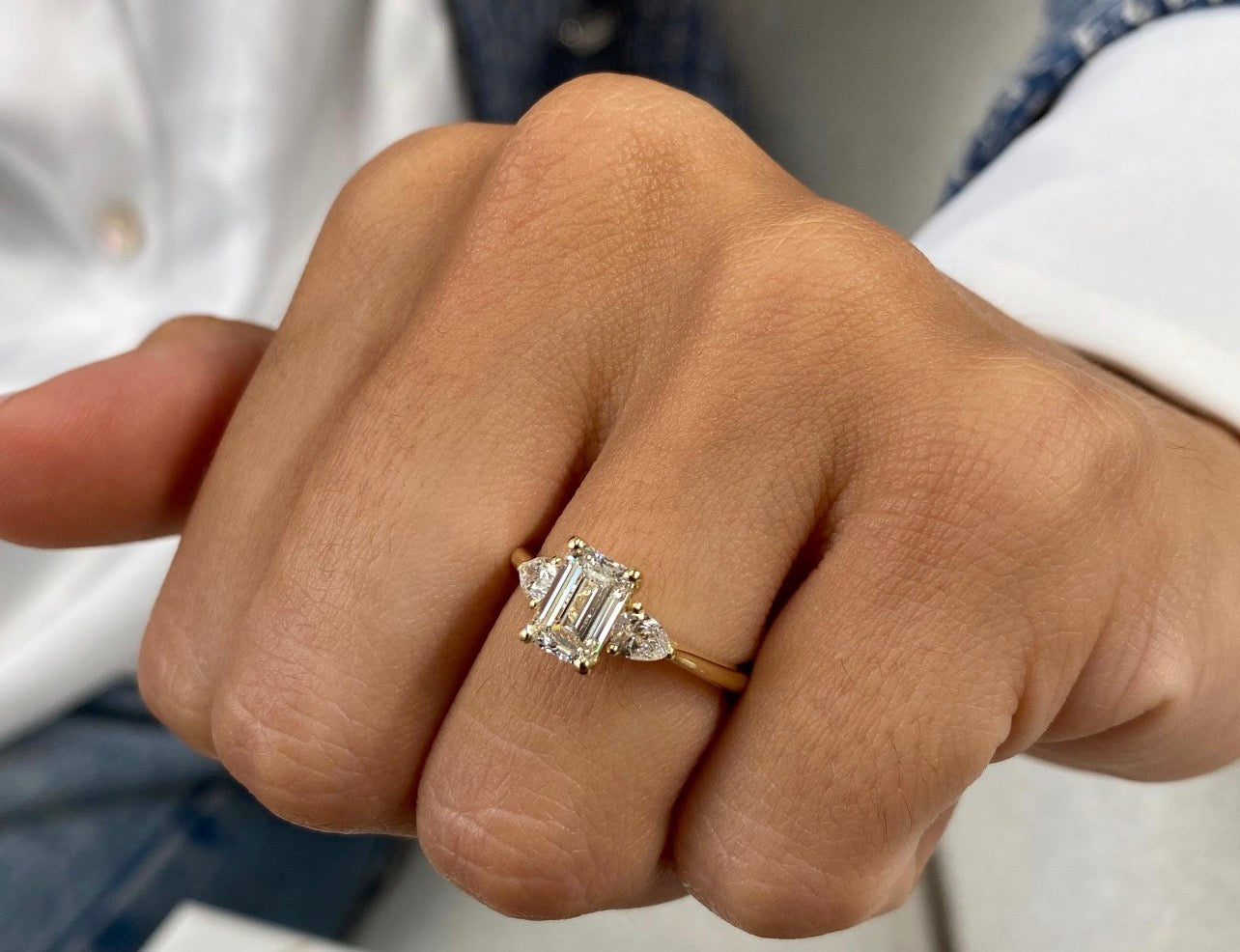 1.50ct Emerald Cut 3-stone Ring