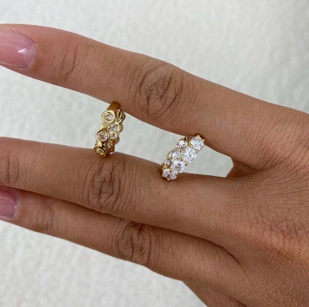 3.10ct Round Cut Diamond Hoop Earrings
