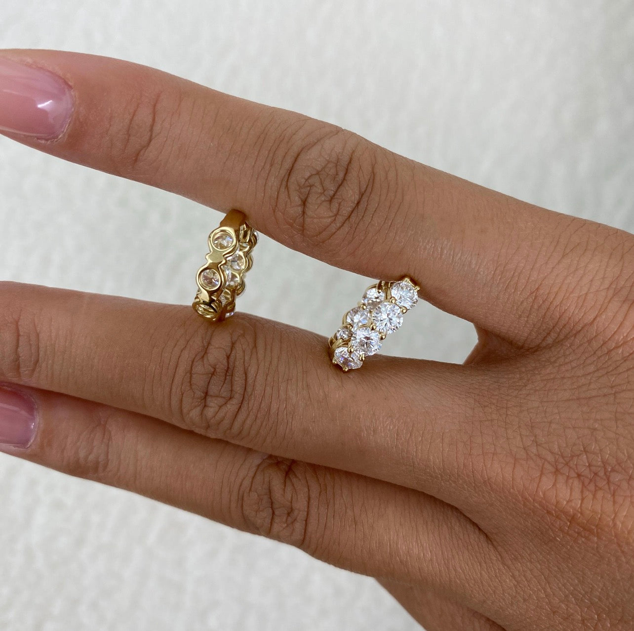 3.10ct Round Cut Diamond Hoop Earrings