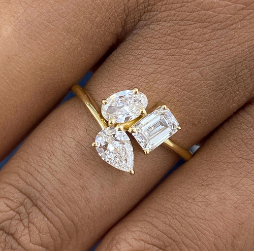 1.50ct Three-Stones Mixed Shape Wedding Ring